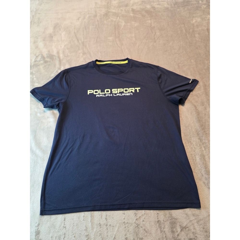 Polo Sport Ralph Lauren T-Shirt Men XL Navy Blue Performance Short Sleeve Tee